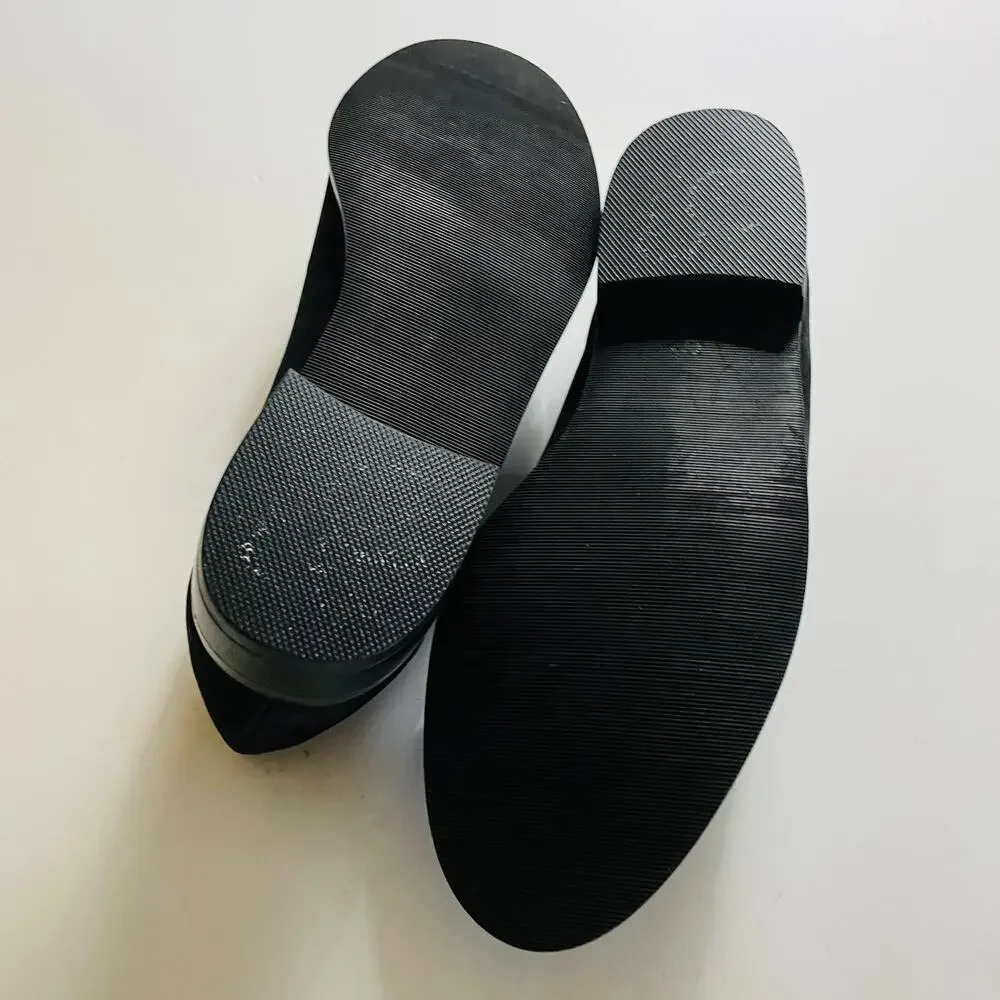 Dolcis Leather Black Suede Loafers Size 6